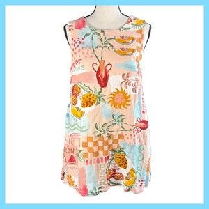 Paper Heart Anthropologie Des Fruits Sleeveless Dress Size S Summer Print  Vacay